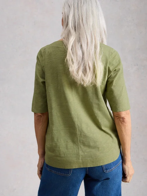 Besticktes Top Weaver - Khaki Grn - 46 Bild 4