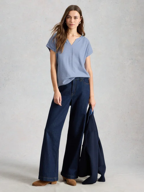 T-Shirt Nelly mit Keilausschnitt - Mid Blue - 52 Bild 2