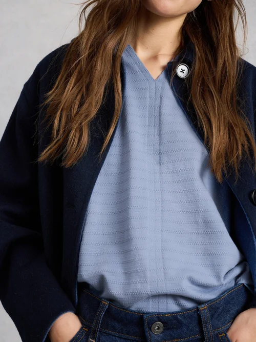 T-Shirt Nelly mit Keilausschnitt - Mid Blue - 52 Bild 3