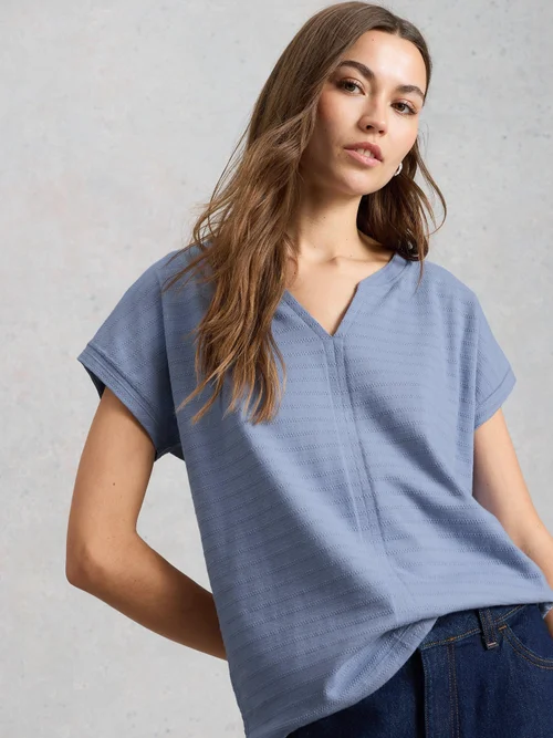 T-Shirt Nelly mit Keilausschnitt - Mid Blue - 52 Bild 1