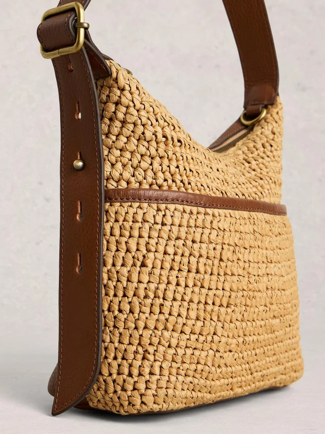 Mini-Umhängetasche Sophia aus Raffia-Bast