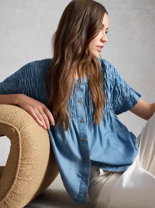 Chambray-Bluse Tammy - Mid Denim - 48 Bild 1