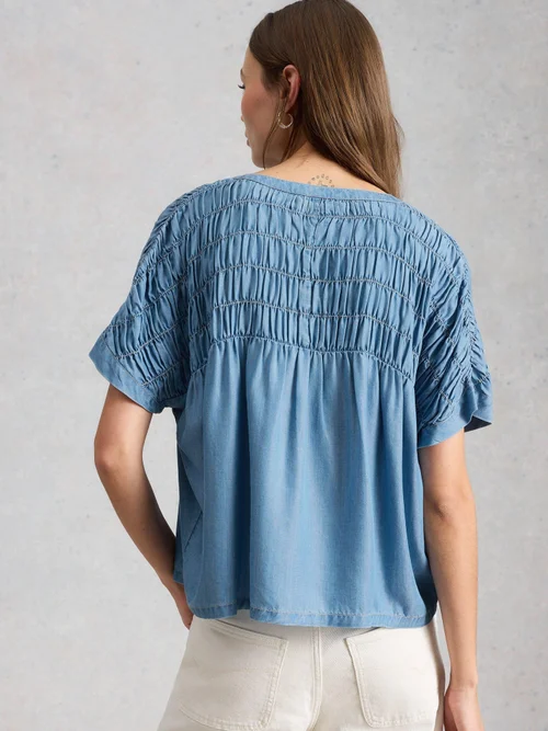 Chambray-Bluse Tammy - Mid Denim - 52 Bild 4
