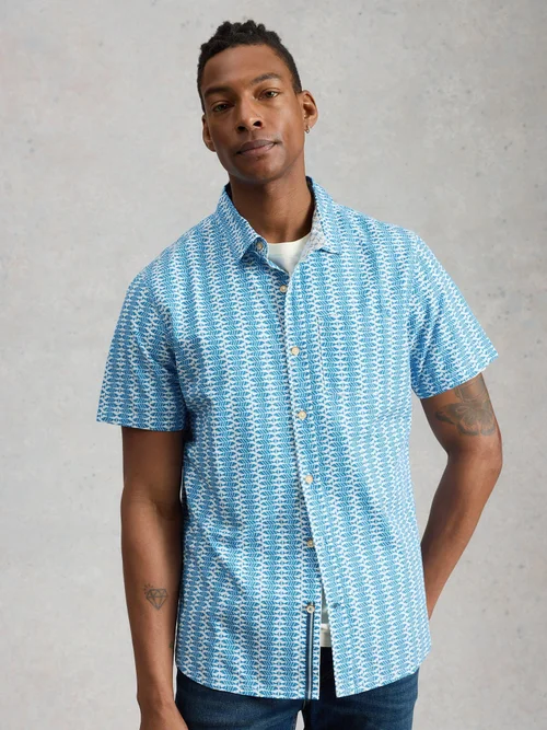 Hemd Finsbury mit Fisch-Print - White Pr - XXXL/R Bild 3