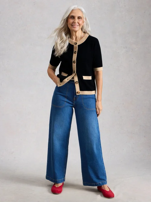 Kurzarmstrickjacke Charlotte - Blk Mlt - 50 Bild 2