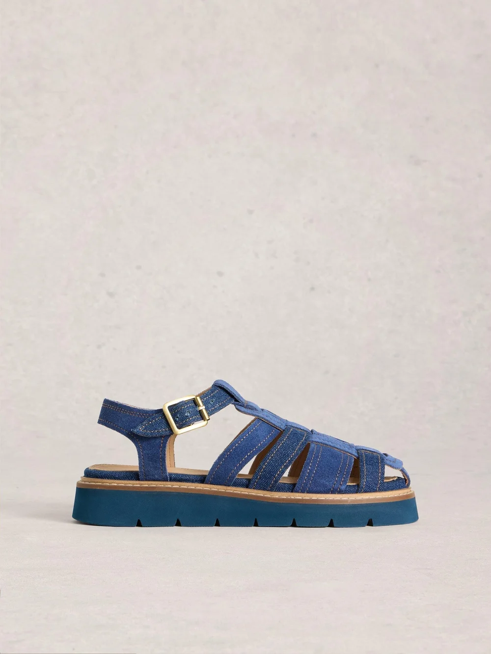 Riemensandalen mit Profilsohle - Denim Mlt - 40 Bild 1