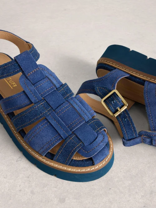 Riemensandalen mit Profilsohle - Denim Mlt - 40 Bild 3