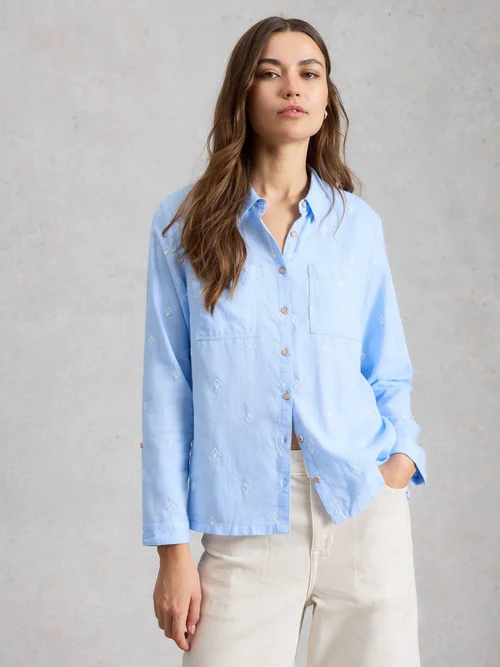 Bluse Sophie aus Bio-Baumwolle - Blue Mlt - 52 Bild 1