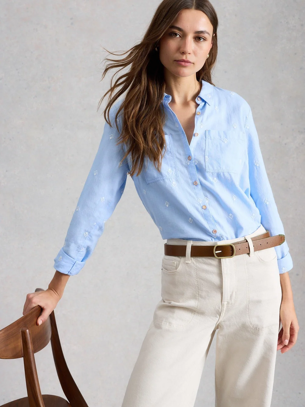 Bluse Sophie aus Bio-Baumwolle - Blue Mlt - 52 Bild 1