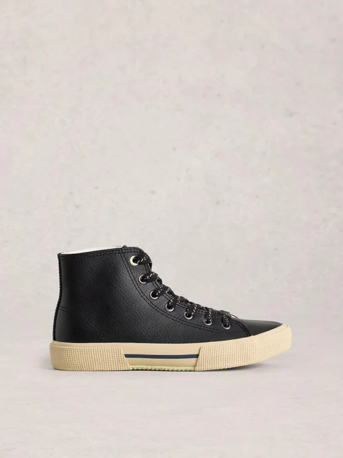 Hi-Top Sneaker Pippa aus Leder - Pure Blk - 41 Bild 1