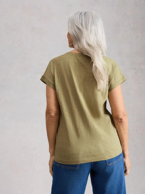 Besticktes T-Shirt Nelly - Green Mlt - 50 Bild 4