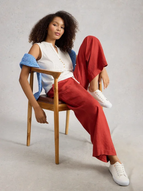 Ärmellose Bluse Peony - Bril White - 52 Bild 3