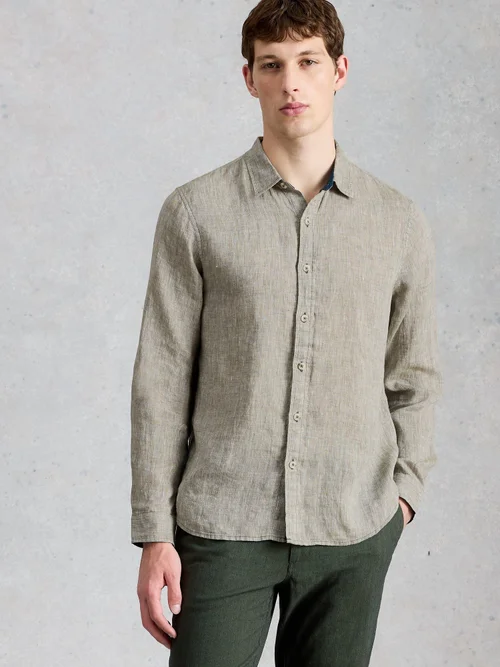 Leinenhemd Keswick Langarm - Khaki Grn - XXXL Bild 1