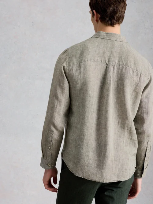 Leinenhemd Keswick Langarm - Khaki Grn - XXL Bild 4