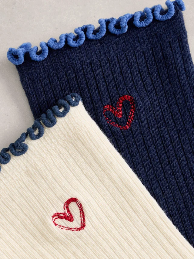 2er-Pack bestickte Socken