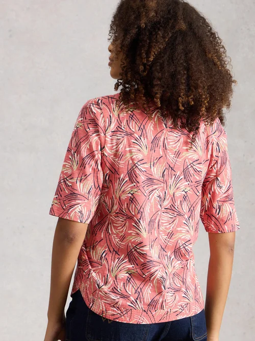 T-Shirt Weaver mit Keilausschnitt - Pink Mlt - 52 Bild 4