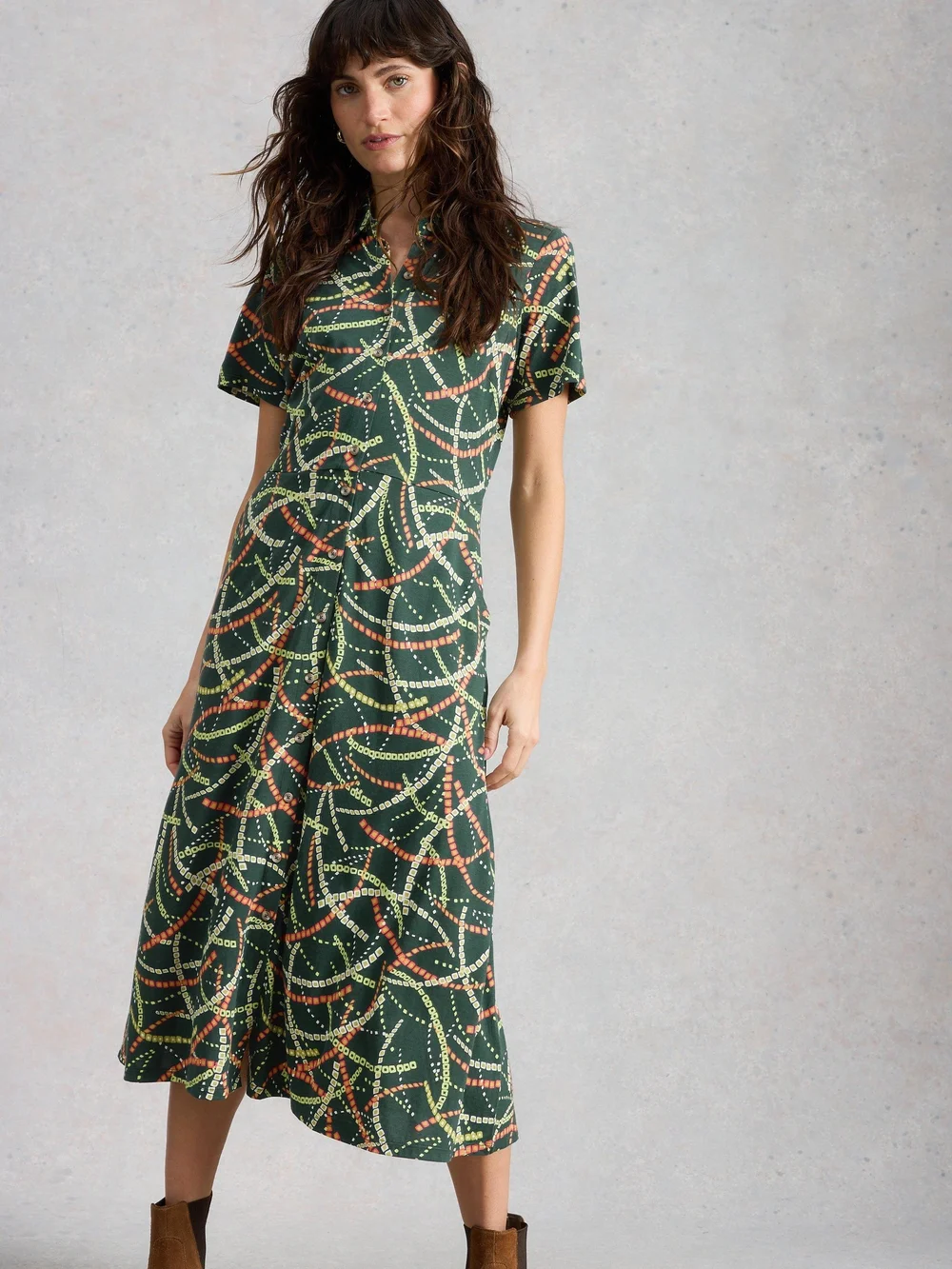 Blusenkleid Rua aus Jersey - Green Mlt - 52/R Bild 1