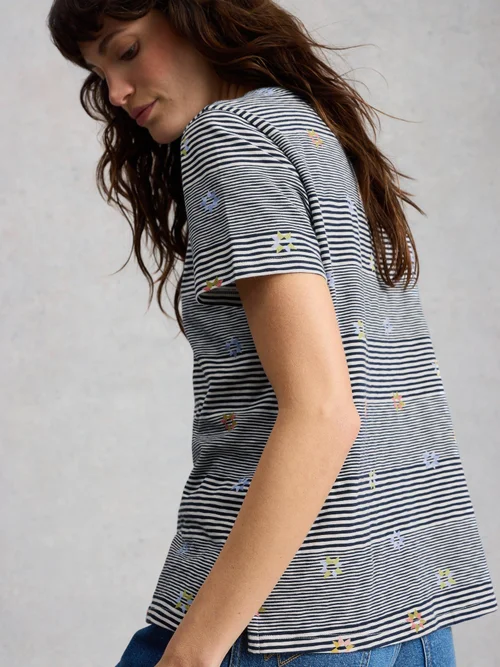 Gestreiftes T-Shirt Abbie - Navy Multi - 46 Bild 1