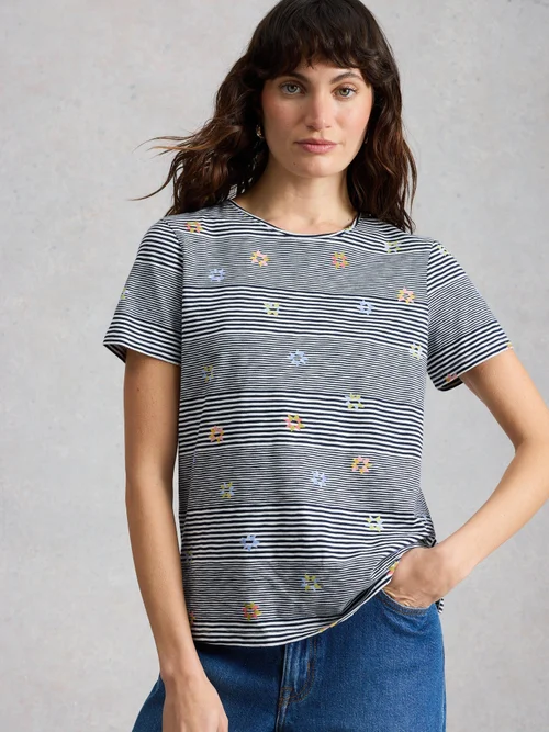 Gestreiftes T-Shirt Abbie - Navy Multi - 46 Bild 4