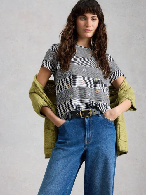 Gestreiftes T-Shirt Abbie - Navy Multi - 42 Bild 3