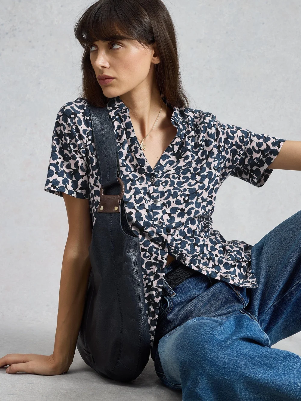 Kurzarmbluse Annie - Blue Pr - 52 Bild 1