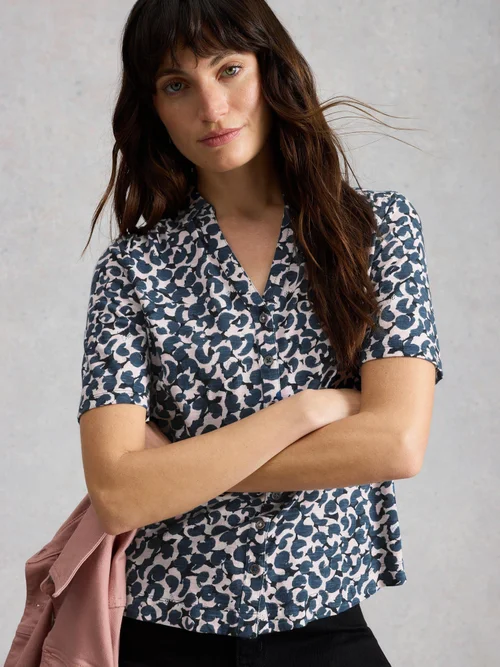 Kurzarmbluse Annie - Blue Pr - 52 Bild 3