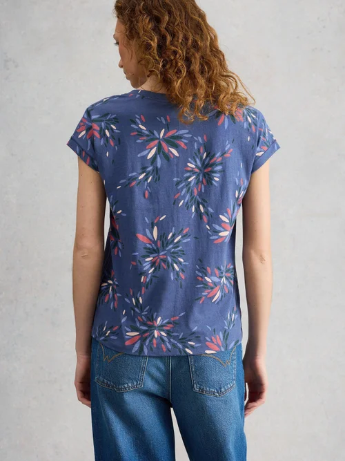 T-Shirt Nelly mit Keilausschnitt - Navy Multi - 52 Bild 4