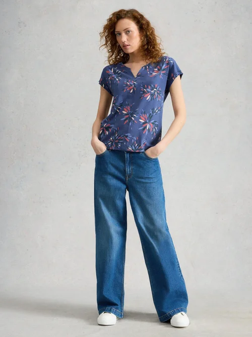 T-Shirt Nelly mit Keilausschnitt - Navy Multi - 52 Bild 2