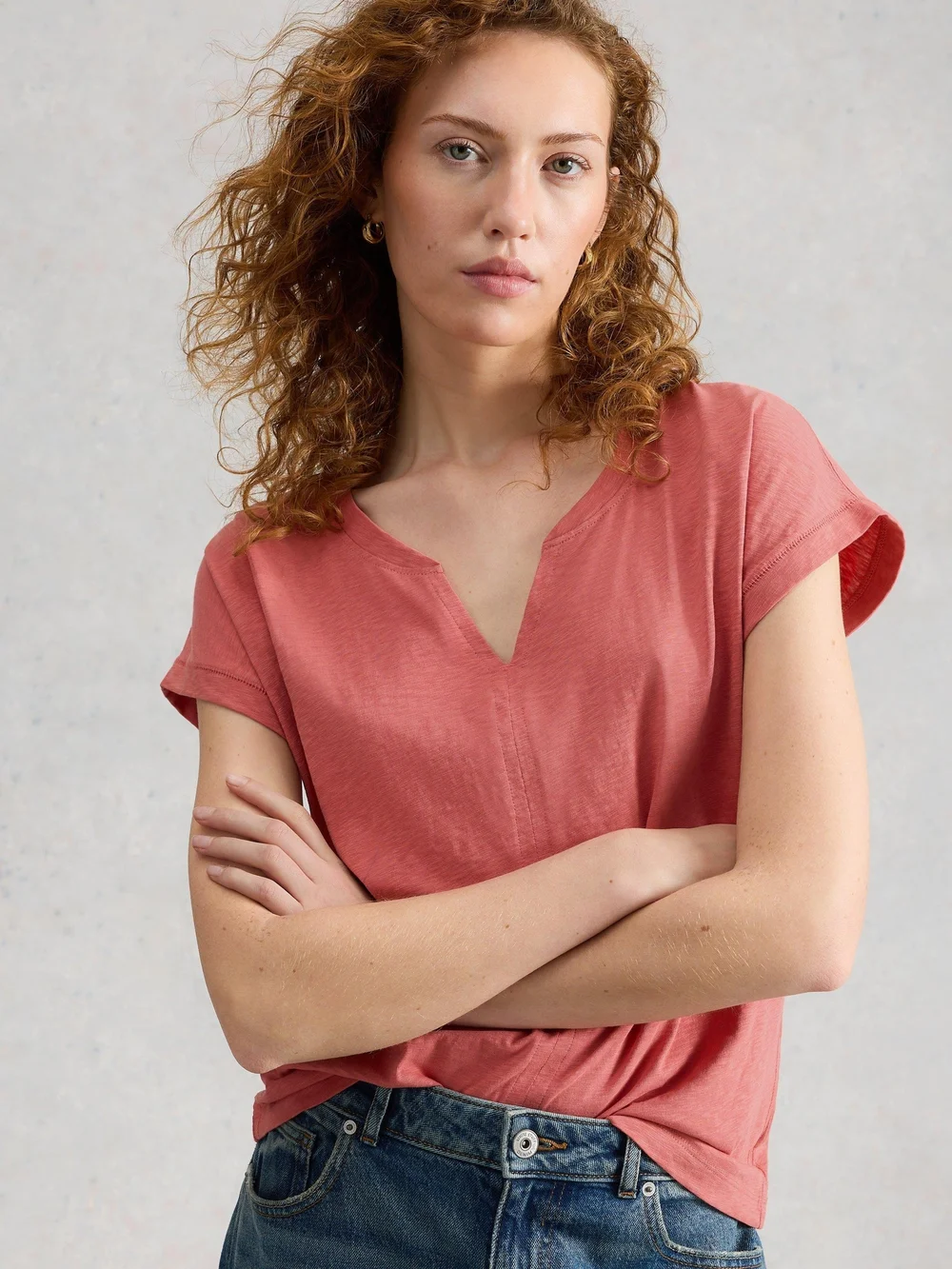 T-Shirt Nelly mit Keilausschnitt - Mid Pink - 52 Bild 1