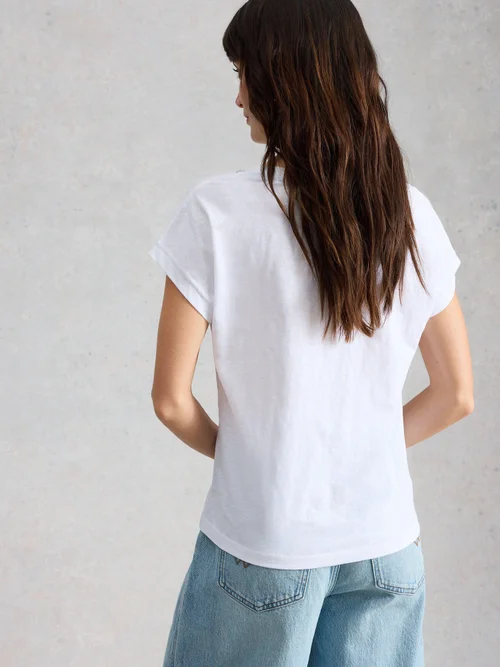 Besticktes T-Shirt Nelly - White Mlt - 52 Bild 4