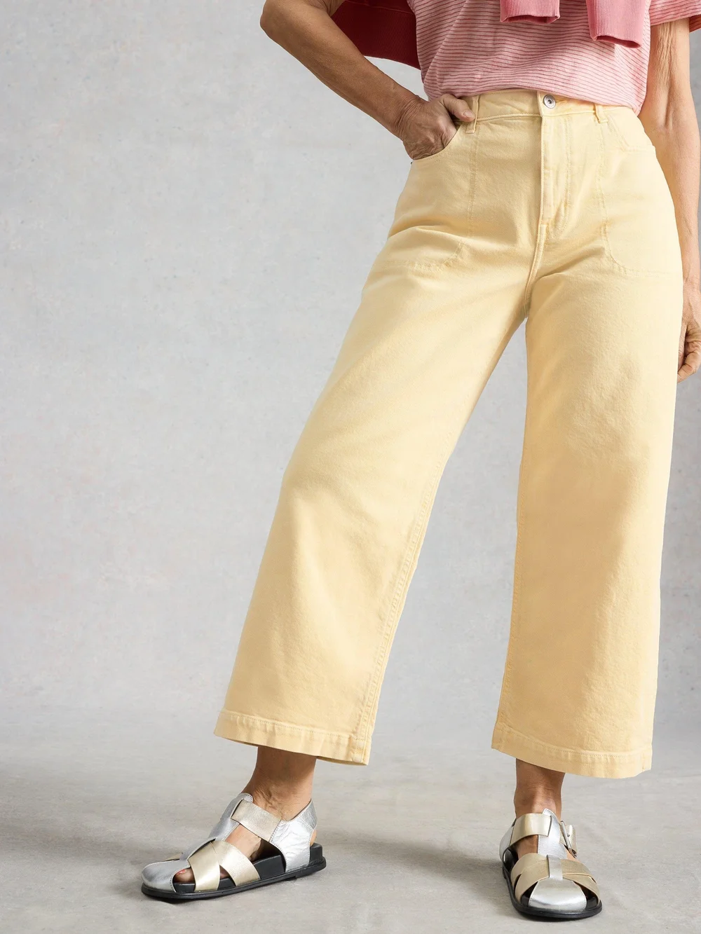 7/8-Jeans Tia mit weitem Bein - Lgt Yellow - 52/R Bild 1