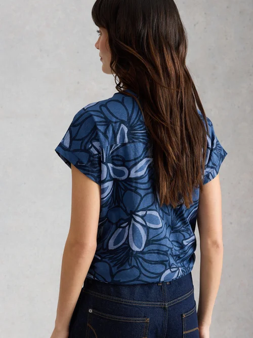 T-Shirt Neve mit V-Ausschnitt - Blue Pr - 52 Bild 4