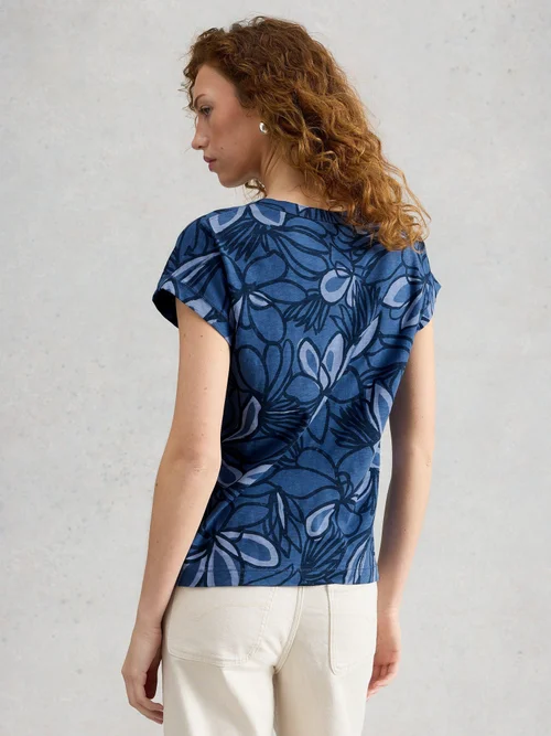 T-Shirt Nina mit Keilausschnitt - Blue Pr - 52 Bild 4