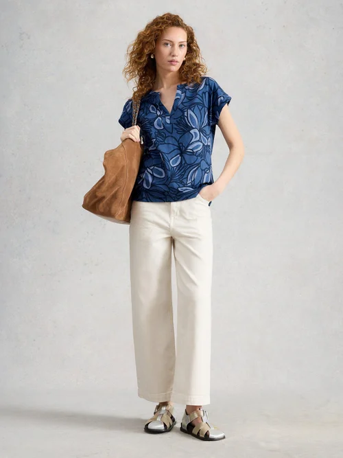 T-Shirt Nina mit Keilausschnitt - Blue Pr - 52 Bild 2
