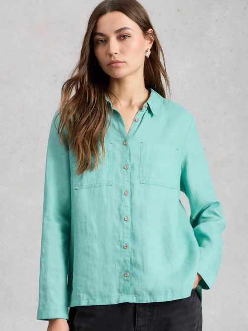 Leinenbluse Sophie - Mid Teal - 52 Bild 3