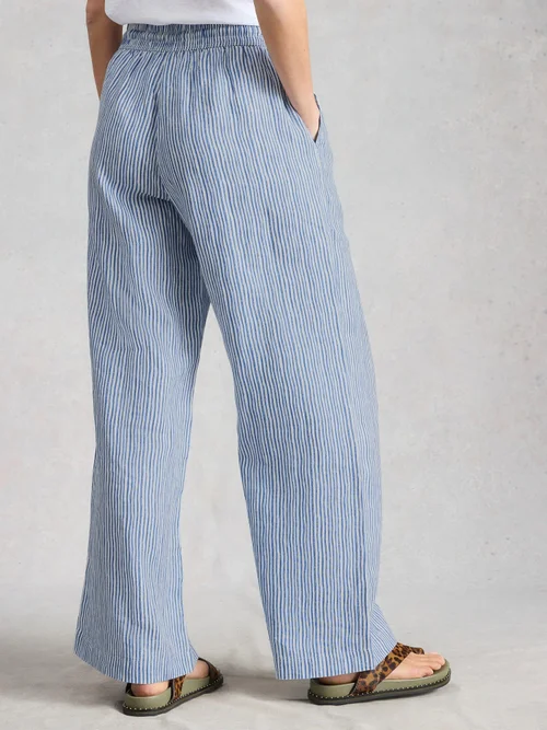 Leinenhose Allie mit weitem Bein - Blue Mlt - 52/R Bild 4