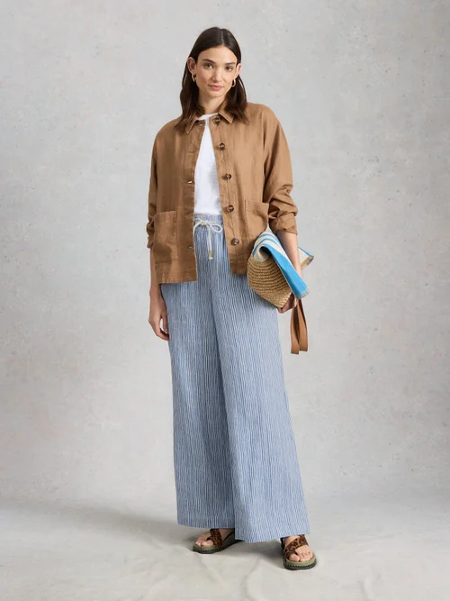 Leinenhose Allie mit weitem Bein - Blue Mlt - 52/R Bild 2