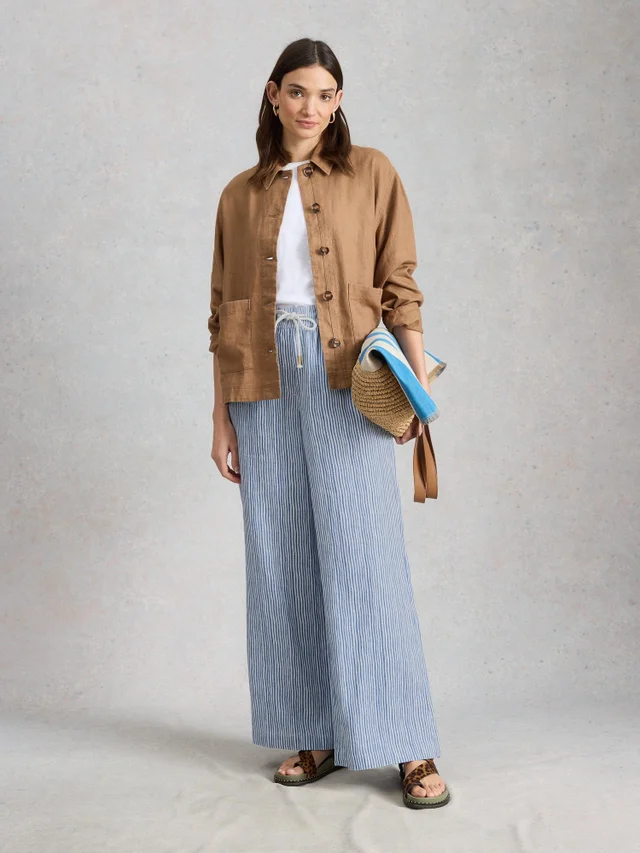Leinenhose Allie mit weitem Bein