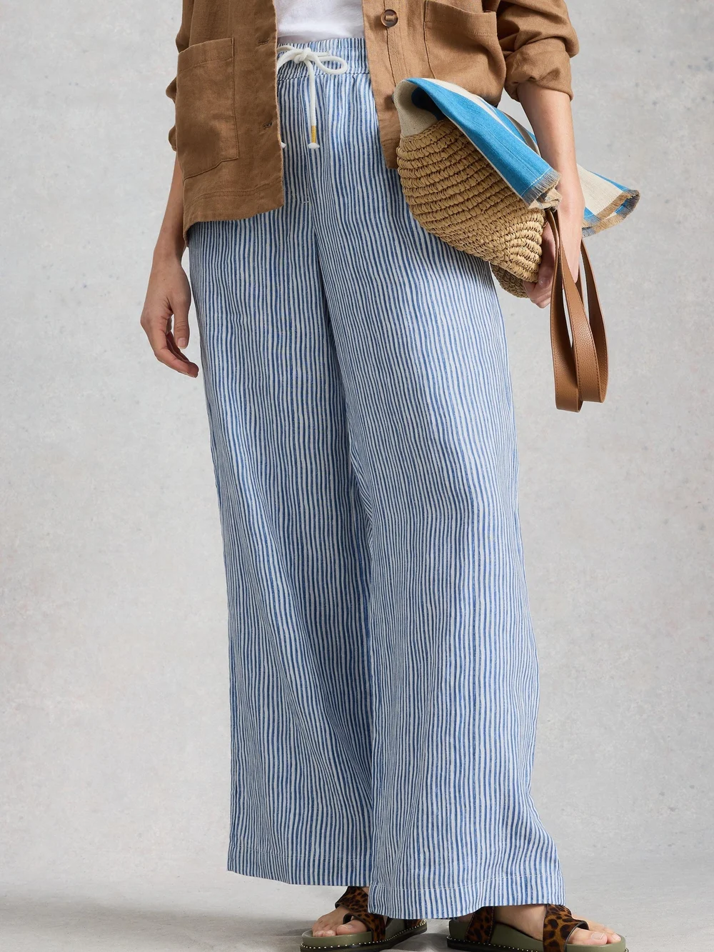 Leinenhose Allie mit weitem Bein - Blue Mlt - 52/R Bild 1