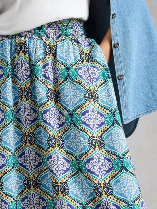 Midirock Shelly aus Leinenmischung - Blue Mlt - 52/R Bild 3