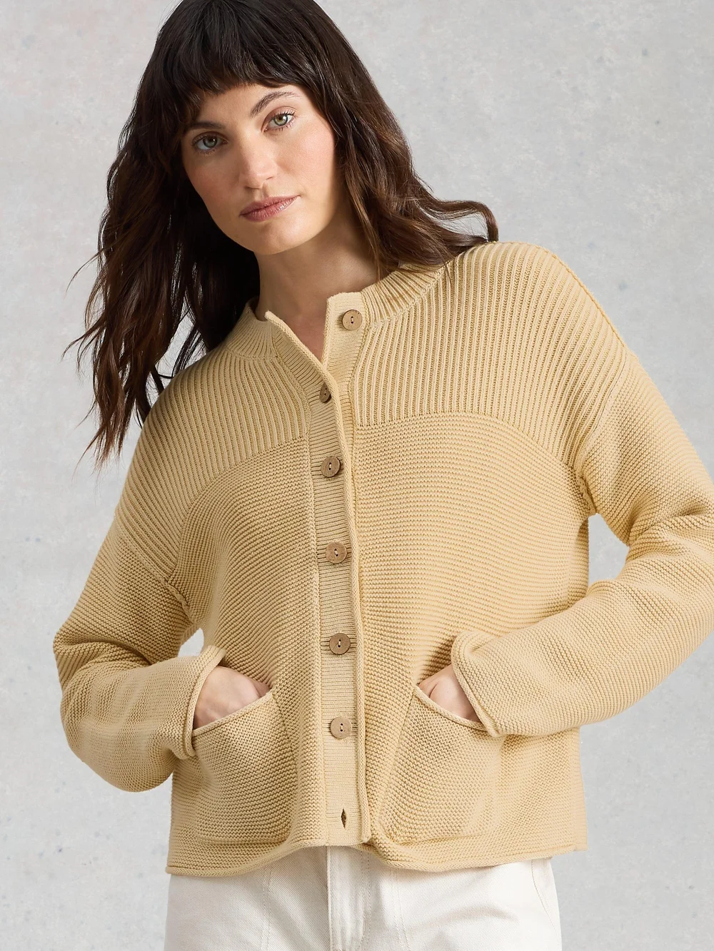 Washed Cardigan Gigi - Lgt Yellow - 52 Bild 1