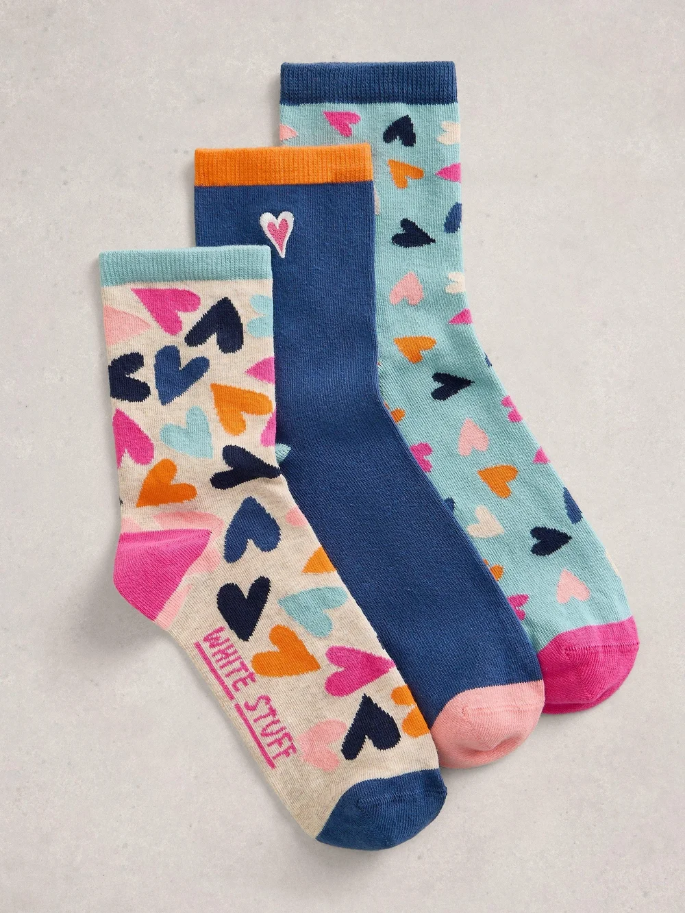 3er-Pack Socken mit Herzmotiven - Blue Mlt - 39-41 Bild 1