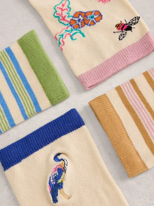 4er-Pack Socken mit floralem Muster - Nat Mlt - 39-41 Bild 3