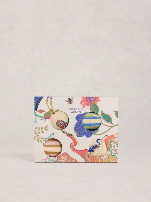 4er-Pack Socken mit floralem Muster - Nat Mlt - 39-41 Bild 1