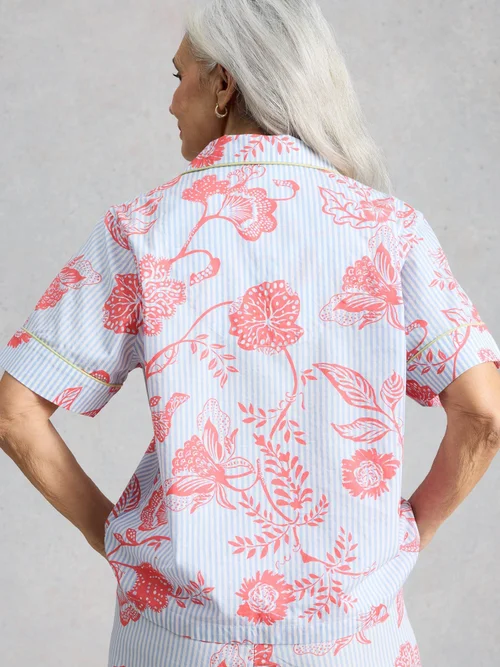 Kurzarmpyjamatop Nina - Blue Pr - XXXL Bild 4