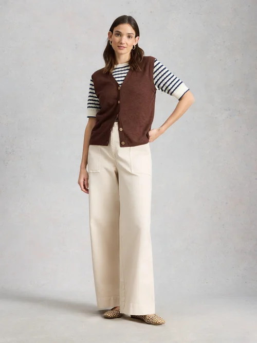 Weste Nova aus Leinenmischung - Dk Brown - 52 Bild 2