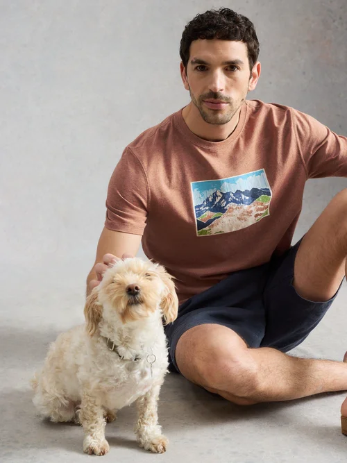 T-Shirt Abersoch mit Bergmotiv - Pink Pr - XXL/R Bild 1