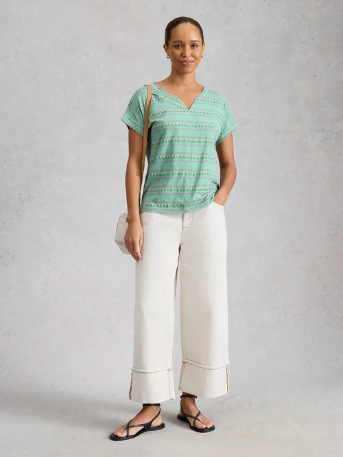 Besticktes T-Shirt Nelly - Teal Mlt - 52 Bild 2