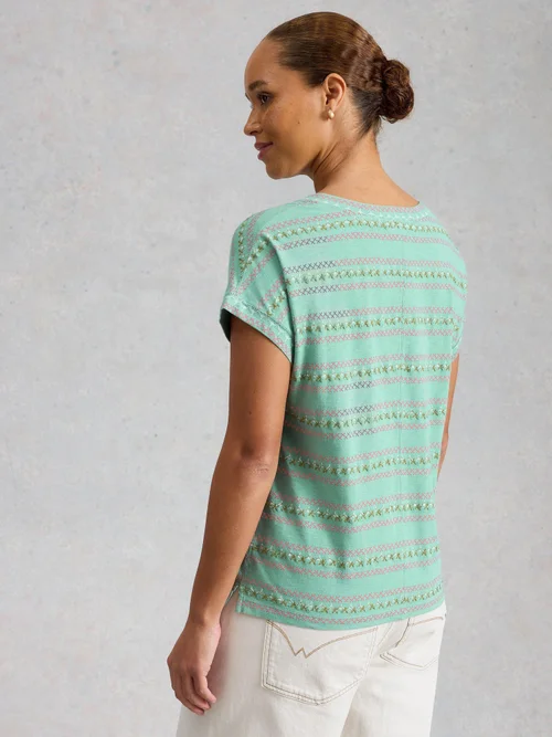 Besticktes T-Shirt Nelly - Teal Mlt - 52 Bild 4