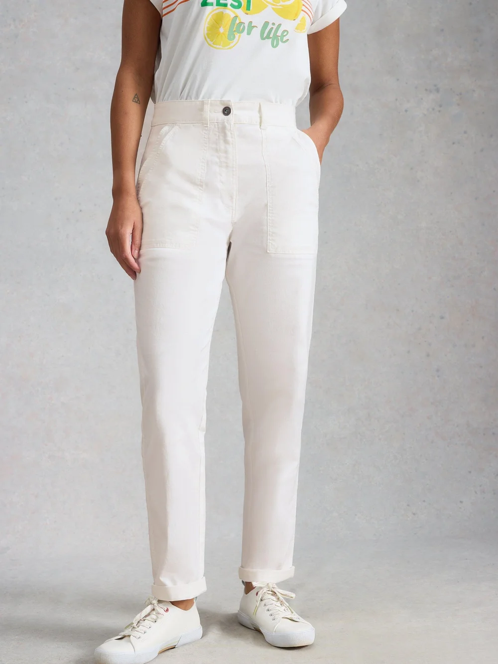 Chinohose Twister - Bril White - 52/R Bild 1